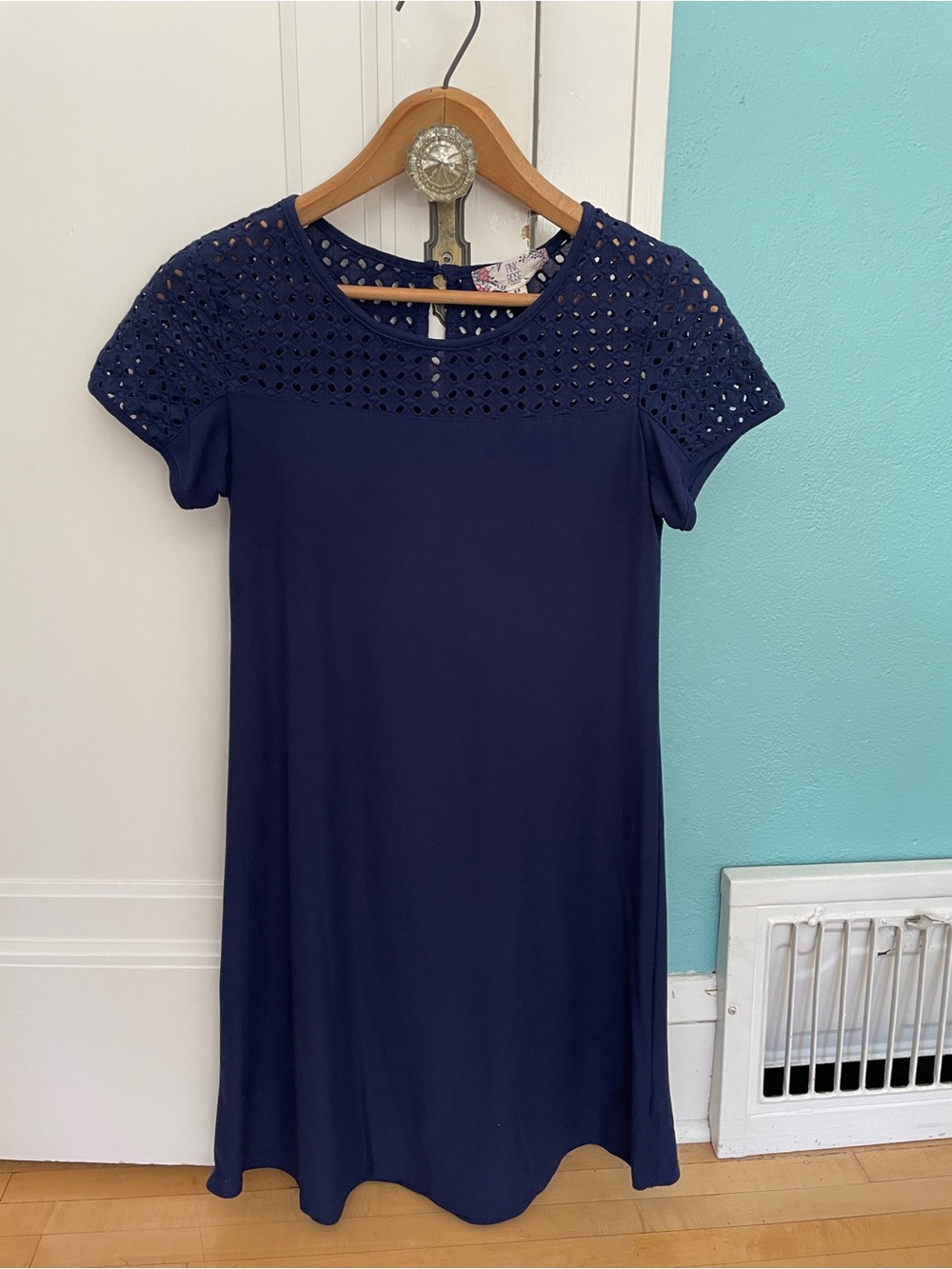 Pink Rose Vintage Navy Short Sleeve Junior dress